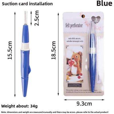 Feltre de laine aiguille à feutrer à l'aiguille Outil manuel de feutrage à l'aiguille DIY Stylo à feutrer Feutrage rapide Aiguille à trois têtes Aiguille à feutrer fleur bleu