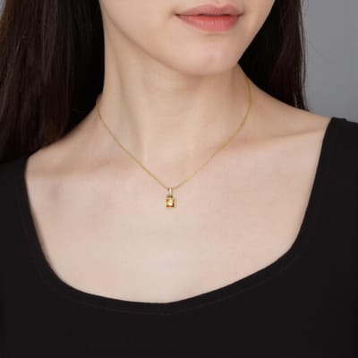 Pendentif Swarovski Chroma Coupe Carrée Ton Or Zircone Cubique Collier Femmes collier 5648749 Box (Random Color) beige