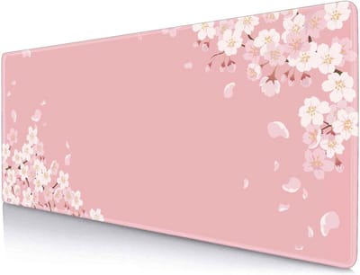 Grote Antislip Bureaumat Roze Kersenbloesem - Bureauonderlegger voor Gaming, Werk of Kantoor (90x30 cm)