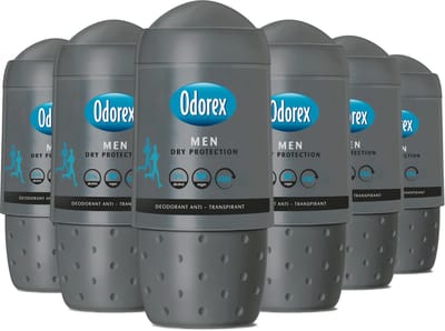 Odorex For Men Dry Protection Anti-Transpirant Deodorant Roller - 6x 50ml - Voordeelverpakking