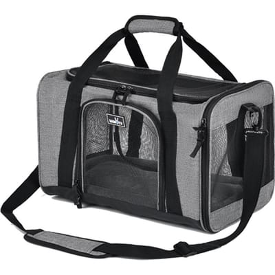 Sac de transport respirant pour animaux de compagnie, sac Portable approuvé par les compagnies aériennes pour petits chiens et chats amélioré S gris