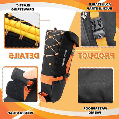 Waterdichte Fietstas van 10L voor Bikepacking - Sterke Grip voor Gravel- en Mountainbikes, Ideaal voor Avontuurlijke Fietstochten