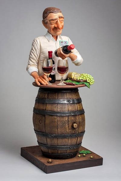 De Winelover - Iemand houdt van wijn - Beeld voor wijnliefhebbers Parastone - 17,5 x 18 x 42 cm.