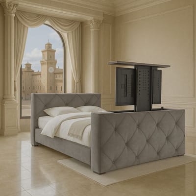 Boxspring Ferrera met voetbord TV-lift 120x200 cm Grijs