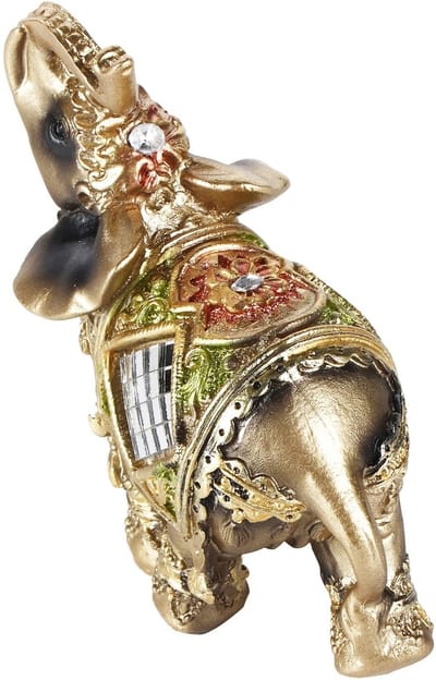 Dailygoods- Olifant Standbeeld Groot - Decoratie Beeld - Hars Beeldje - Feng Shui Sculptuur - Geluksfiguur - Antislip Onderkant - Decoratiebeeld