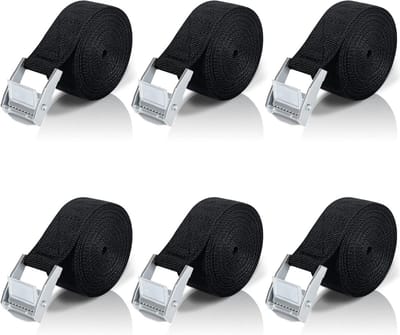 Korte Spanbanden met Ratel - 2m, 6 Stuks voor Fiets, Auto en Camping