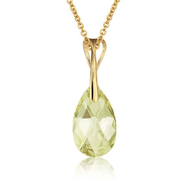 Montebello Ketting Pia DG513H - Swarovski Druppel - 925 Zilver Verguld - 16mm - 50cm