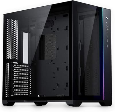 ATX Midtower PC Kast met Dubbele Kamer, Gehard Glas en Digitale RGB Verlichting