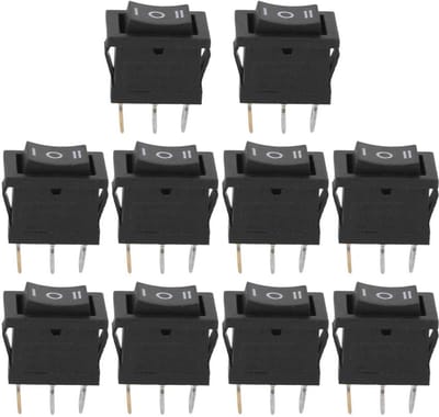 Dailygoody - Tuimelschakelaar - Schakelaar voor huishoudelijke apparaten - 10 stuks - Zwart - 3-positie schakelaar - Handig voor diverse toepassingen