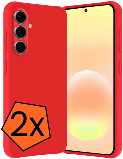 Hoes - 2 Stuks - Geschikt voor Samsung Galaxy A57 - Sterk & Shockproof - Case Siliconen - Back Cover - Telefoon Hoes - Rood