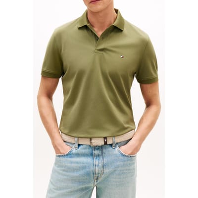Tommy Hilfiger Performance Pique Polo Dark Artichoke Größe: M | Poloshirts Outlet | Herren