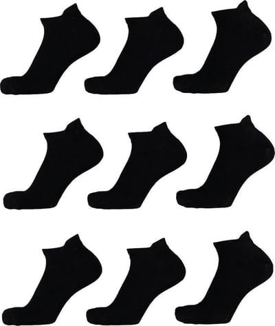 Xtreme sport sneakersokken zwart 9 paar maat 41/46