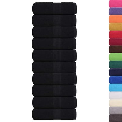 vidaXL - Gastendoekjes - FROGN - 10 - st - 30x50 - cm - 360 - g/m² - zwart