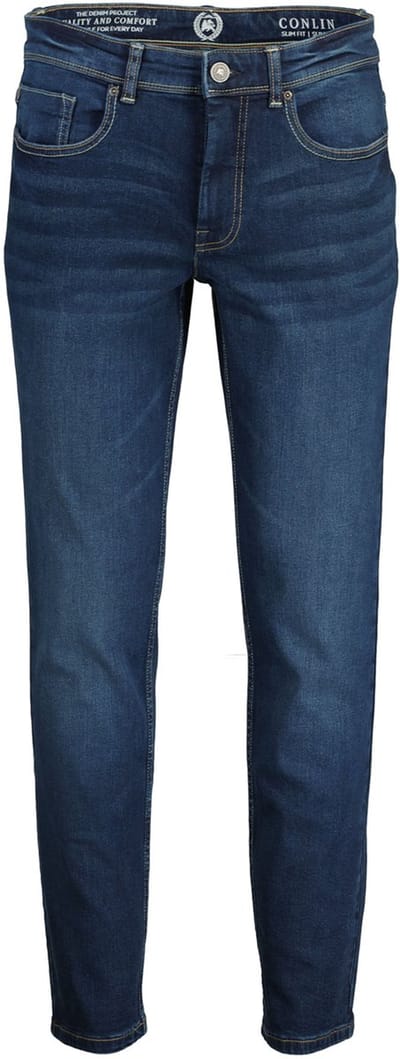 LERROS CONLIN 5-Pocket Stretch-Denim, SLIM FIT, effen kleur , Maat: W31_L32 , Kleur: NAVY , 99% katoen, 1% elastaan