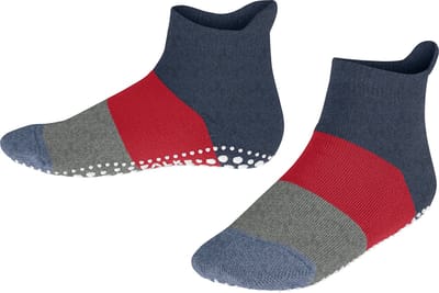 FALKE Colour Block Noppen op de zool katoen huissokken kinderen blauw - maat 23-26