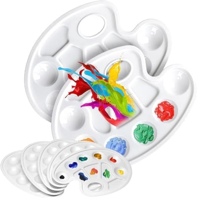 Mengpalet met 5 kleuren en 10 grijpgaten voor acryl, aquarel en olieverf schilderen, ideaal voor kunstenaars en hobbyisten