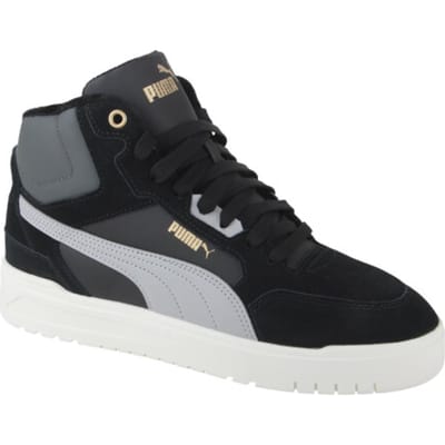PUMA Shuffle Downtown Mid WTR Unisex Sneakers - PUMA Black-Gray Echo-PUMA Gold