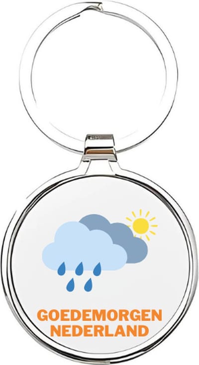 Akyol - Goedemorgen Nederland Sleutelhanger - nederland - Nederlanders - Regen - weer - Nederlands weer - regenbuien - herfst - herfstweer - storm - herfststorm - regenbui - 4 x 7,5 CM