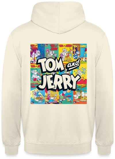 Tom And Jerry Logo Met Vintage Cover Collage Hoodie Unisex