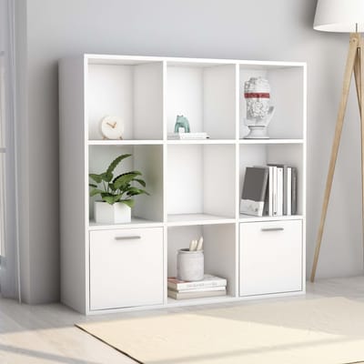 vidaXL - Boekenkast - 98x30x98 - cm - bewerkt - hout - wit
