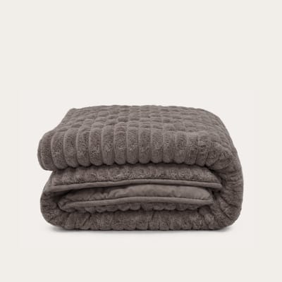 HappyBed Dekbed zonder overtrek 140x200 - Teddy - Wasbaar dekbed - Dekbed zonder hoes - Hoesloos Dekbed - Anthracite