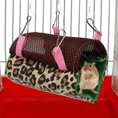 Hamac Vert Doux en Flanelle à Double Couche pour Hamster, Nid Suspendu pour Petits Animaux, Planeur de Sucre, Écureuil, Chinchilla black