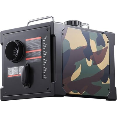 Chauffage au diesel, 8 kW, CC 12 V/24 V, Chauffage d'air diesel portable tout-en-un avec contrôle via application Bluetooth, Télécommande et écran LCD, Réservoir de carburant de 7 L pour