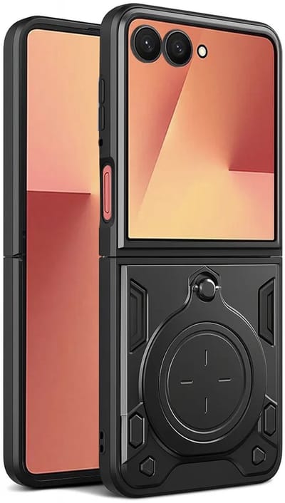Hoesje geschikt voor Samsung Galaxy Z Flip 7 - Techsuit CamGuard Pro Back Cover - Zwart