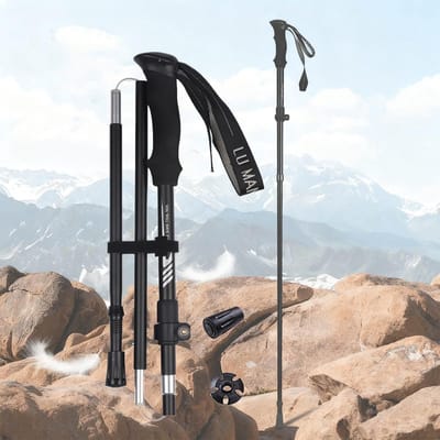 Inklapbare Wandelpolen Aluminium Verstelbare Lengte Lichte Draagtas Outdoor Avontuur