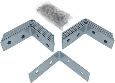 Hoekankers - 12x - met schroeven - metaal - 40 x 40 x 15 mm - stoelhoeken - hoekverbinders