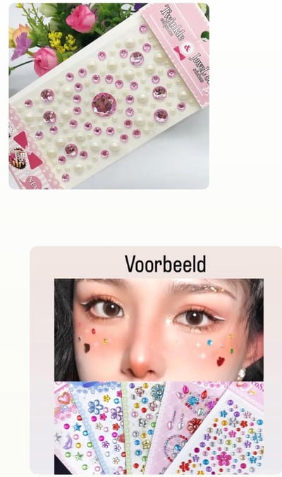 Akyol - Roze Gezichtsjuwelen – gezichtsteentjes - gezicht glitters - tomorrowland – carnaval- plak diamantjes- diamantjes voor gezicht - bohemian feest - bohemian – festival – gezichtsdecoratie – feest – decoratie - glitter body - glitter