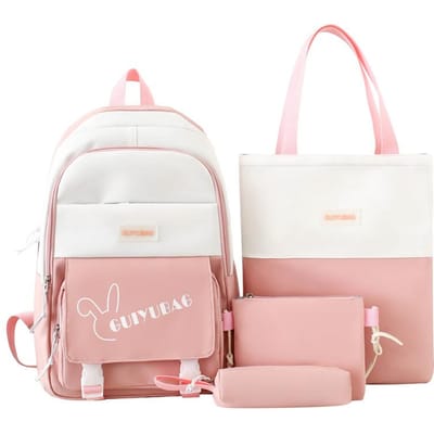 Sac à dos pour élèves de primaire et du secondaire Sac de tutorat Quatre pièces Version coréenne Petit frais Grande capacité Sac à dos Sac d'école pour étudiant