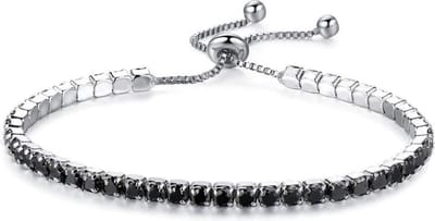 Montebello Armband Caia Black - Messing Verzilverd - Aanpasbaar
