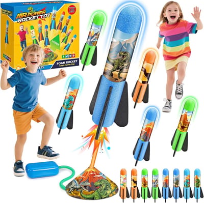 Raket Luchtdruk Speelgoed - Outdoor Cadeau - Kinderen Buiten - 8 Raketten Set - 25 x 21 cm