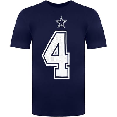 Nike NFL Dallas Cowboys 4 Dak Prescott Heren Navy T-Shirt