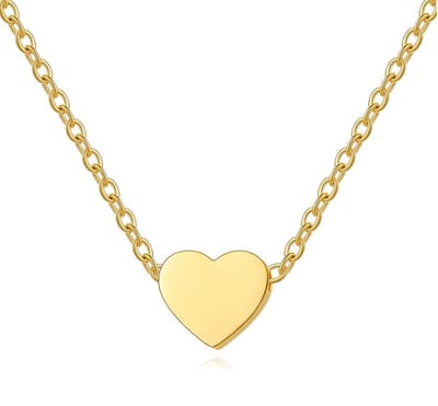 Tibri 239 - Ketting met hanger - Dames ketting - Collier met hartje in sieradendoos - Huidvriendelijk - Goudkleurig - Nikkelvrij - 2 kleuren