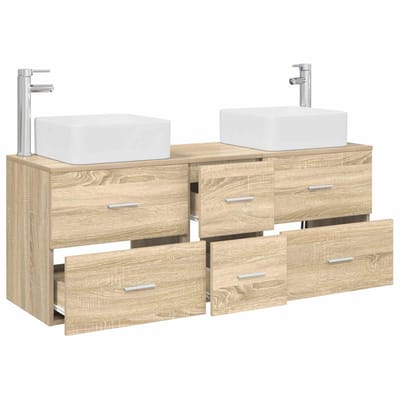 vidaXL - Badkamerkast - set - 3 - st - Sonoma - Eiken - 49,5 - x - 41 - x - 63 - cm