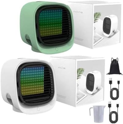 Draagbare Luchtkoeler - Mini Ventilator - Persoonlijke Koeling - Aromatherapie Functie - 300 ml Reservoir - Groen