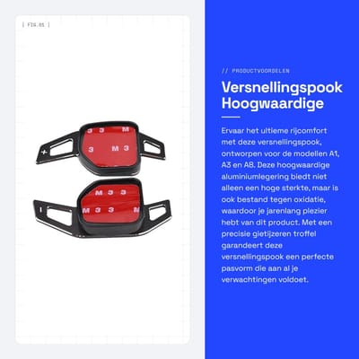 Dailygoods- Versnellingspook Hoogwaardige Aluminiumlegering - Stuurwiel A1/A3/A8 - Pookknop - Schakeling - Eenvoudig te Installeren - Verbeterde Stijl