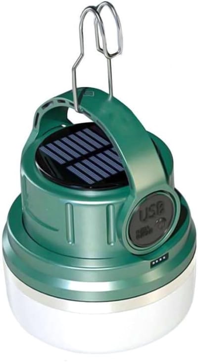 Solar Campinglamp - 300LM LED Zaklamp & Lantaarn - 6 Lichtstanden - Waterdicht (IPX4) - Met Powerbank