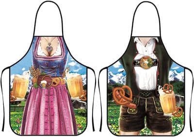 Keuken schorten voor mannen en vrouwen - 2 stuks - grappige barbecue schorten - ideaal voor buiten grillen - SnelShoppen