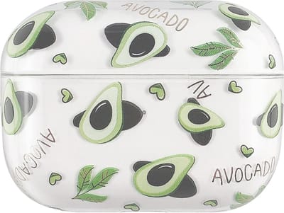 Peachy Avocado stevig kunststof hoes geschikt voor AirPods Pro 1 / 2 - transparant