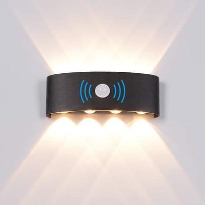 Bewegingsmelder buitenlamp met LED, waterdichte wandverlichting voor tuin en hal, energiezuinig en elegant design