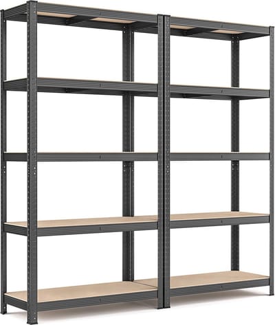 2-delige set kelderplanken - opbergrek - stalen organizer - ruimtebesparend - 180 cm x 40 cm x 90 cm