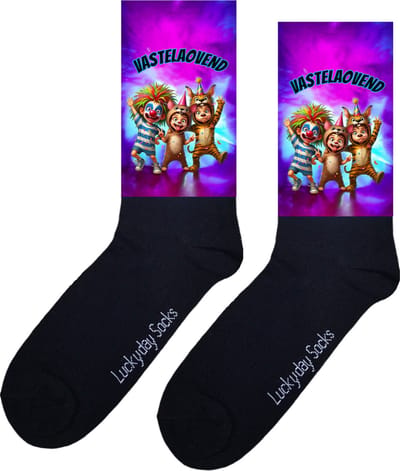 Carnavals sokken - Vastelaovend sokken - Verjaardag cadeau - Grappige sokken - Leuke sokken - Hem Haar sokken - Vrolijke sokken - Valentijn Cadeau - Vaderdag - Moederdag - Verjaardag cadeau - Clown - Leuk Cadeau - Sokken maken Happy - Maat 37-44