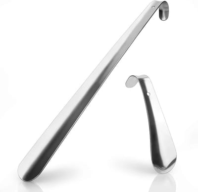 Metalen schoenlepel - 2 stuks - 42 cm en 14.5 cm - Metalen schoenlepel van roestvrij staal - Past op alle voetvormen - Eenvoudig in gebruik