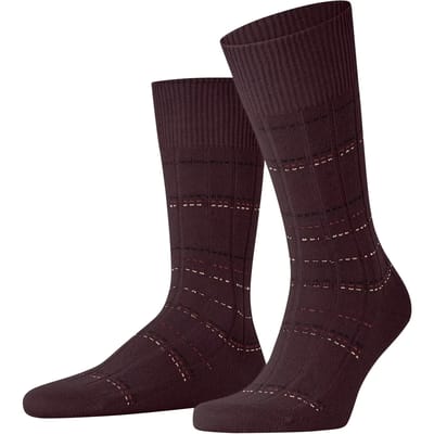 FALKE Lhasa Rib Special Edition gedessineerd wol viscose kasjmier sokken heren rood - maat 39-42