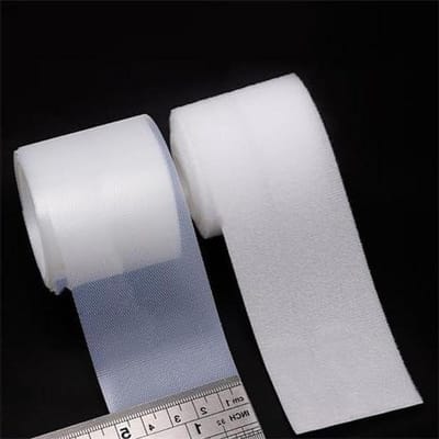 Haak en Lus Tape - Klitband Rol - Handwerken Stoffen - Zelfklevend - 2 Meter - Transparant