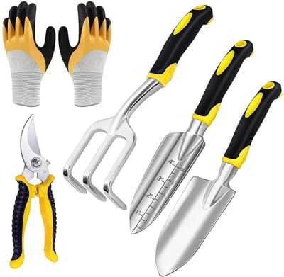 Dailygoods - Tuingereedschapsset - 5-delige tuinwerkset - Handig en duurzaam - Aluminium - Tuinbeplanting - Compleet voor elke tuinier