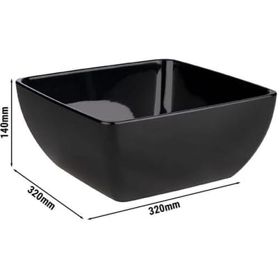 GGM Gastro (6 Stück) Schale - PURE - Melamin - 8 Liter - eckig - Schwarz